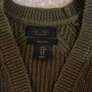 RACHEL Rachel Roy Olive Green V-Neck Sweater